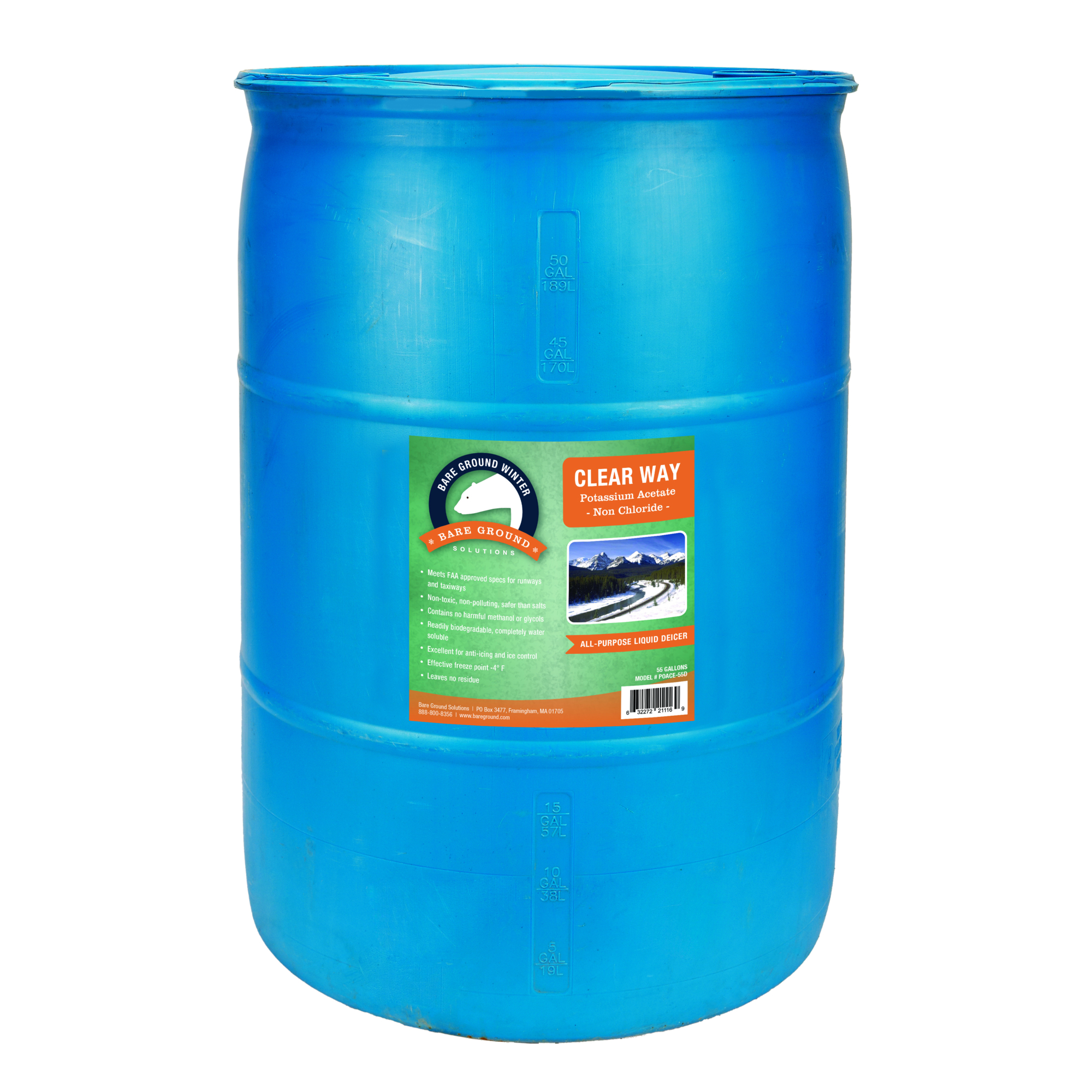 Bare Ground Ground Solutions Potassium Acetate Deicer — Model# POACE-55D